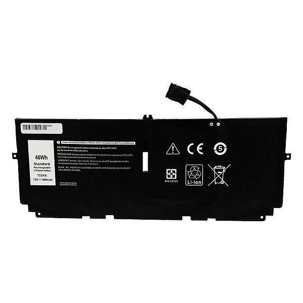 Bateria para Dell XPS 13 9300 9310 9380 7.6V 6000 mAh 46Wh (Type 722kk)
