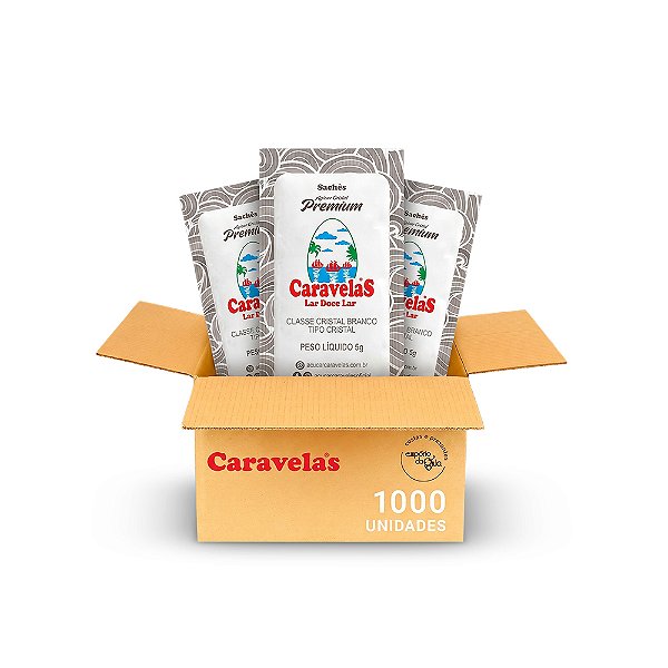 Açúcar Sachê Caravelas 5g - Caixa c/1000un