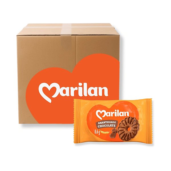 Bisc Amanteigado Chocolate Marilan 8.6g - caixa c/ 200un