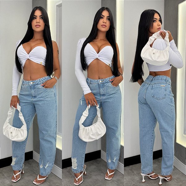 Calça Mom Brilho