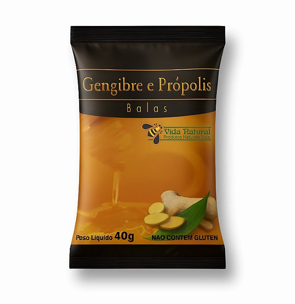 Balas de Gengibre e Própolis - 40g