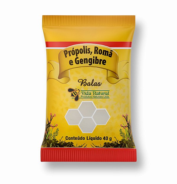Balas de Própolis, Romã e Gengibre - 40g