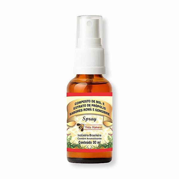 Composto de Mel e Extrato de Própolis - Sabores Romã e Gengibre | Spray 30ml
