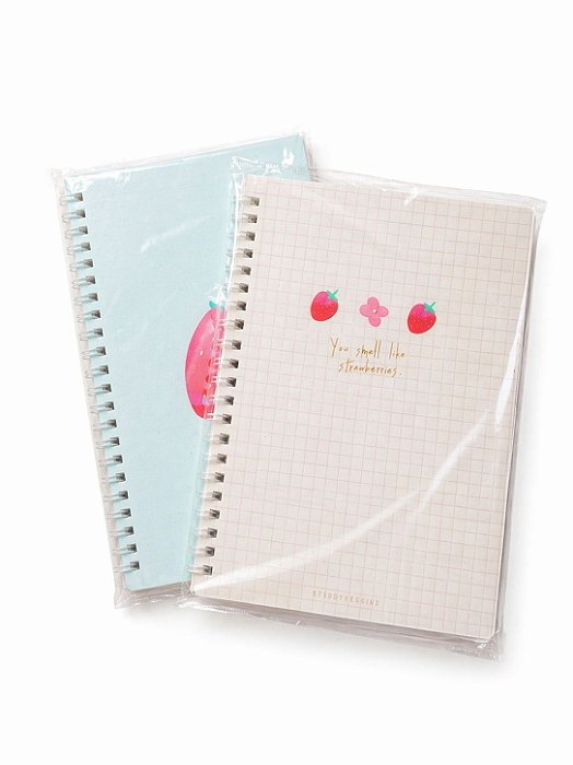 Caderno A5 Morango Capa Dura Plastificada