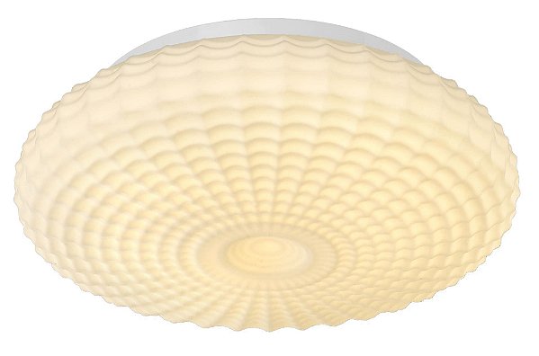 Plafon de Sobrepor LED Redondo 18W 3000K Bivolt Ø35x12cm Metal e Vidro Branco