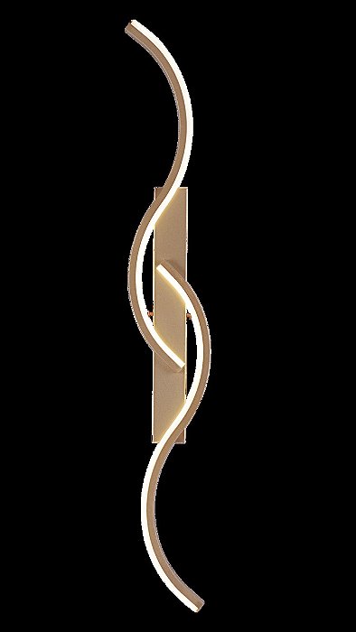 Arandela LED 74×11×5CM 20W 3000K 4000K 6000K 1500LM Bivolt Metal Dourado e Silicone