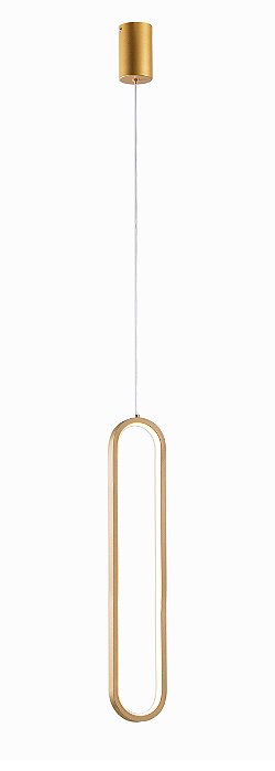 Pendente LED 60×10CM 28W 3000K Metal e Silicone Dourado com Cabo de 2M