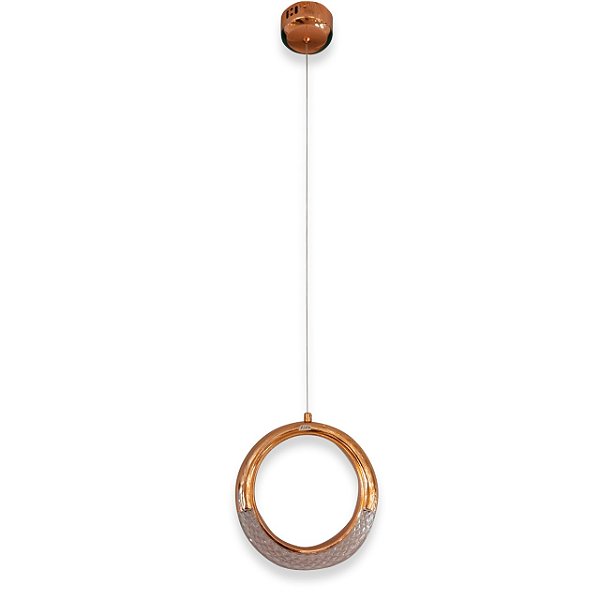 Pendente LED 20CM 5W 3000K Bivolt Metal Rosé e Acrílico com Cabo de 1,5M