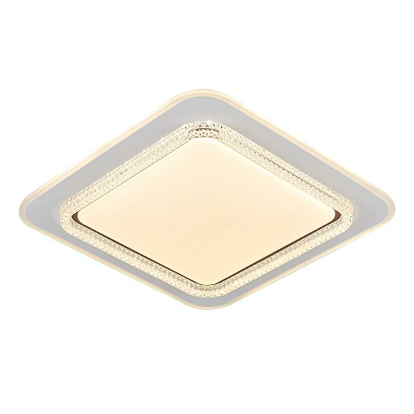 Plafon LED Redondo 50cm 120W 3000K 4500K 6000K 9000LM Bivolt Metal Branco e Acrílico