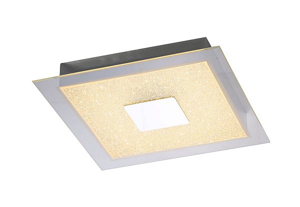 Plafon LED 28CM 12W 3000K Bivolt Metal e Vidro