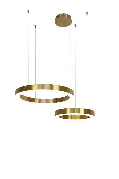Pendente de Teto Inox Bronze e Acrílico 63W 3500K Bivolt com Cabo de 3M