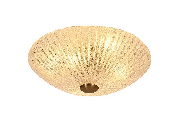 Plafon de Cristal 40cm G9x6 Metal Bronze e Vidro Transparente com Mini Cristal