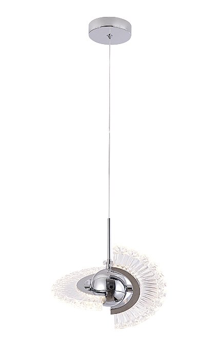 Pendente LED 18×10CM 4W 400LM 3000K Bivolt Metal Cromado e Acrílico
