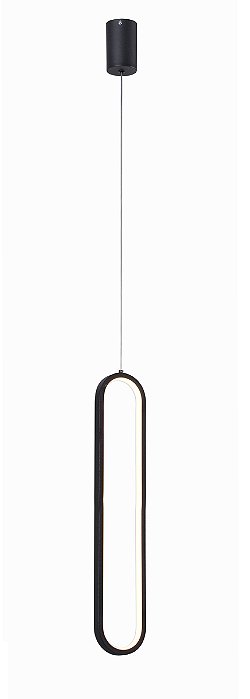 Pendente LED 60×10CM 28W 3000K Metal e Silicone Preto com Cabo de 2M