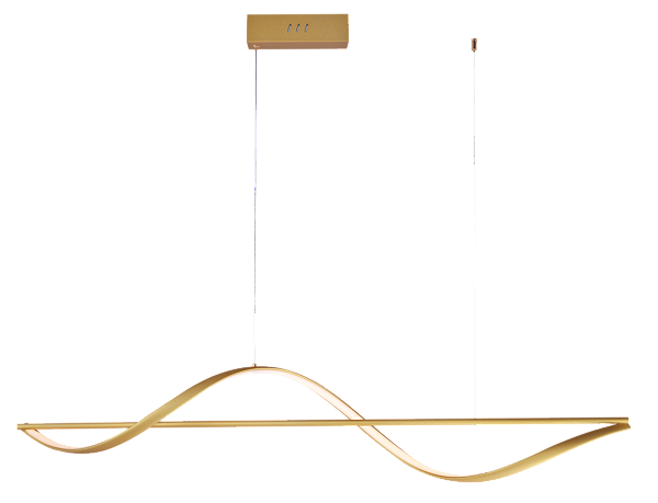 Pendente LED 120cm 30W 2100lm 3000K Bivolt Alumínio Dourado e Silicone com Cabo de 2m