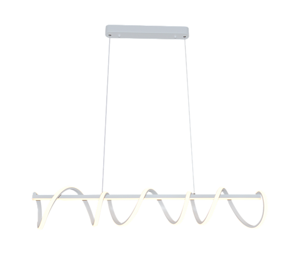 Pendente de Alumínio Branco e Silicone 100×18CM 125W 3000K 8750LM Bivolt