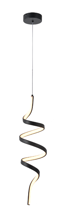 Pendente LED 55x16CM 29W 2030LM 3000K Bivolt Metal Preto e Silicone com Cabo de 2M