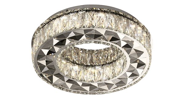 Plafon de Cristal Redondo 35cm 32W com Controle Remoto e Três Temperaturas de Cor