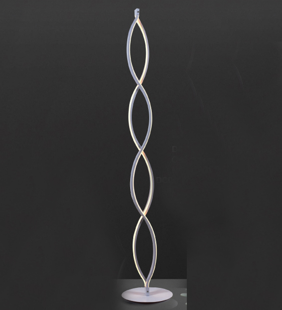 Luminária Led De Chão Espiral 22×142CM 46W 3000K Bivolt Aluminio Branco e Silicone