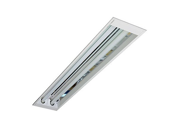 Luminária Comercial de Embutir Slim 2x18W para Lâmpadas Tubulares T8 (Sem Lâmpadas)