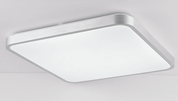 Plafon LED 120W 9000lm Multitemperatura Bivolt Metal Prata e Acrílico