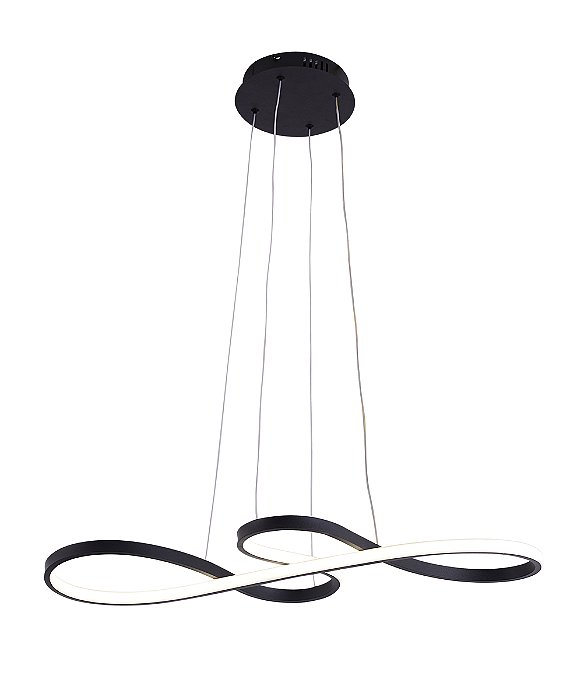 Pendente de Teto LED 47W 3525lm Multitemperatura Bivolt Metal Preto e Silicone com Cabo de 1,5m