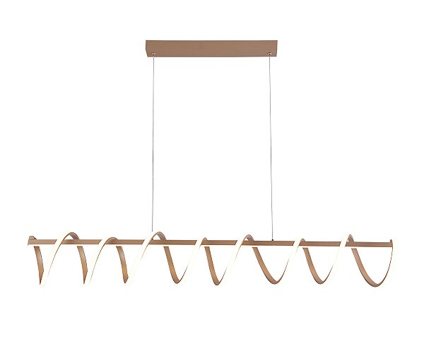 Pendente LED Circular 120CM 103W 7725LM 3000K Bivolt Metal Dourado e Silicone com Cabo de 1,5M