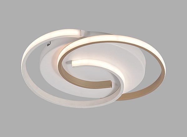 Plafon LED 40x40cm 44W 3000K/6000K 4400lm Bivolt Alumínio Dourado e Silicone