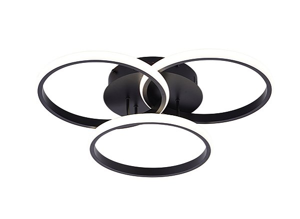 Plafon LED 45W 25x25cm Preto com Temperatura de Cor Ajustável