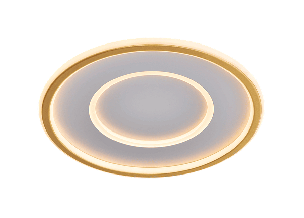 Plafon LED 40cm 49W 3000K Bivolt Metal Dourado e Silicone