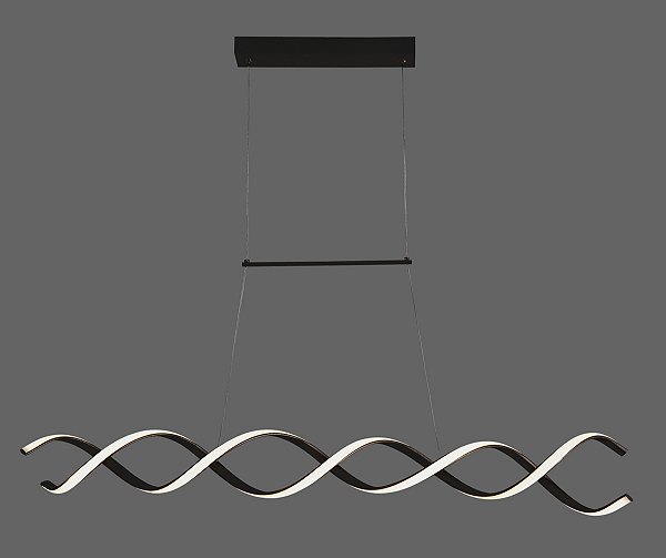 Pendente Cilíndrico 16×110CM 38W 2850LM 3000K Bivolt em Metal Preto e Silicone com Cabo de 1,5M