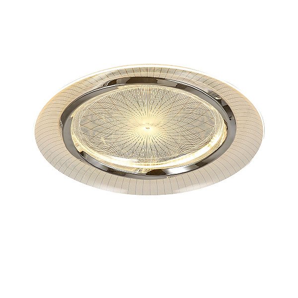 Plafon LED Redondo 50cm 60W 3000K/4500K/6000K 4500LM Bivolt Metal Cromado e Acrílico
