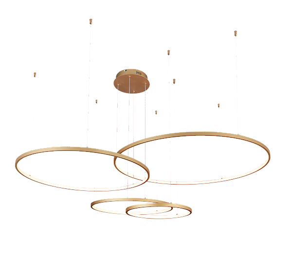 Pendente LED 174W 12180LM 3000K Bivolt Alumínio Dourado e Silicone