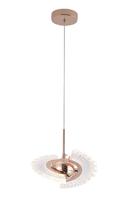 Pendente LED 4W 3000K Metal Dourado e Acrílico 18×10CM