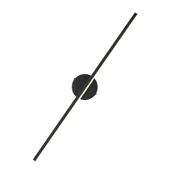 Arandela LED 12W 3000K 3700LM Bivolt Metal Preto e Acrílico 81×12cm