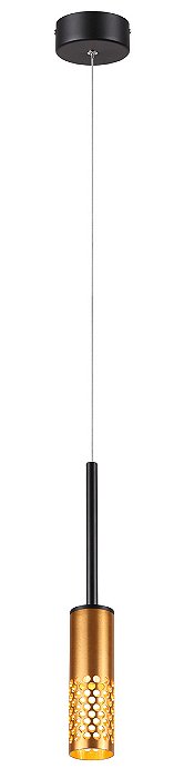 Pendente LED 6W 3000K 300LM Bivolt Metal Dourado e Acrílico com Cabo de 1,5M