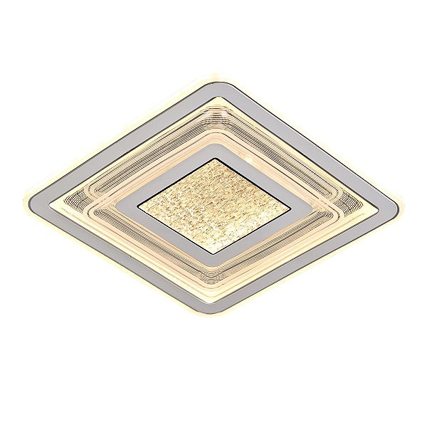 Plafon LED 40CM 96W 7200LM 3000K 4500K 6500K Bivolt Metal Cinza e Acrílico