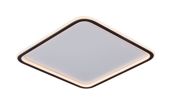 Plafon LED 40cm 59W 3000K Bivolt em Metal Preto e Silicone