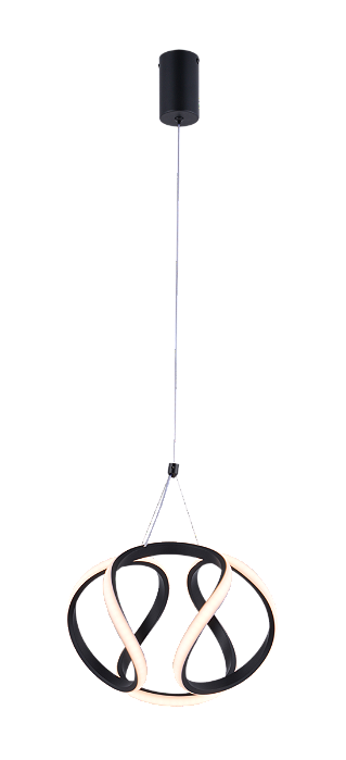 Pendente LED 20CM 39W 2730LM 3000K Bivolt Metal Preto e Silicone