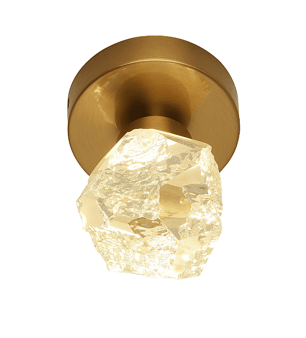 Arandela de Parede LED 5W 3000K 500LM Bivolt em Metal Bronze e Cristal 8,5×17CM