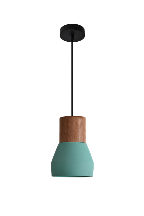 Pendente de Metal e Concreto Verde Light com Soquete E27 e Cabo de 2M