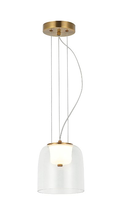 Pendente de Metal Bronze com Vidro Transparente 16×17CM 7W 700LM 3000K Bivolt