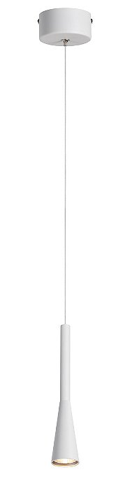 Pendente LED 5×28CM 6W 3000K 300LM Bivolt Metal Branco e Acrílico com Cabo de 1,5M