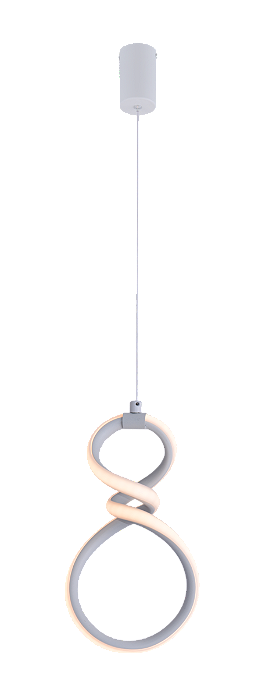 Pendente Ø26×15×9cm 16W 1120lm 3000K Bivolt Metal Branco+Silicone Cabo: 2m