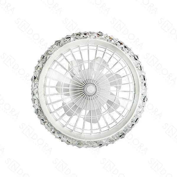 Pendente com Ventilador Branco 50cm Led 36w Dimerizável Bivolt Temperatura Ajustável 2700k a 6500k