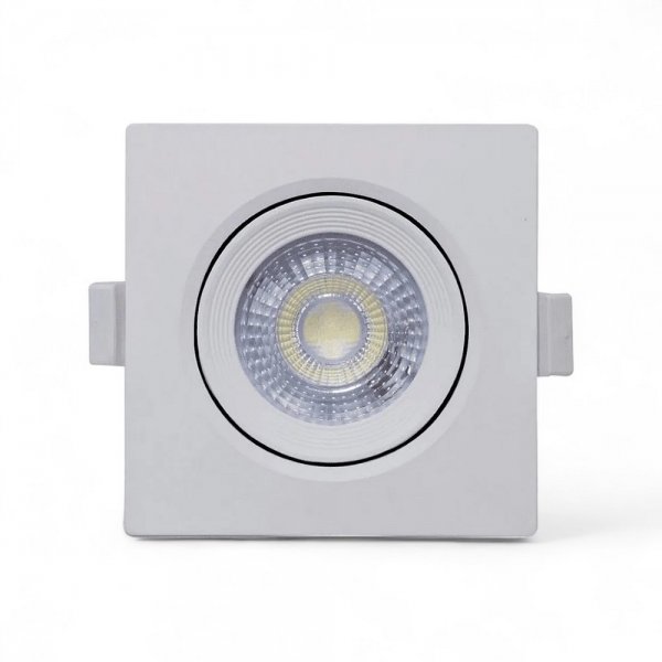 Spot branco Led 5w Downlight Quadrado Embutir slim Quente Bivolt - CTB