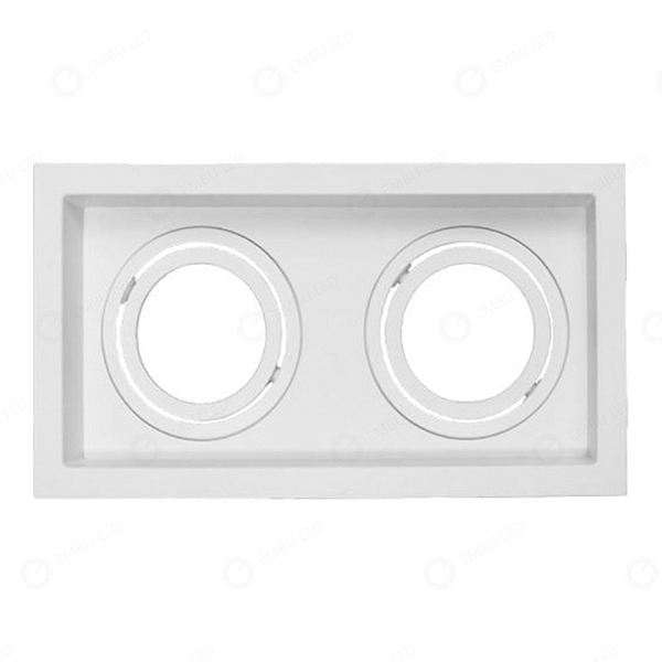 LUMINARIA SPOT RECUADO MR16 DUPLO BRANCO + SOQUETE GU10
