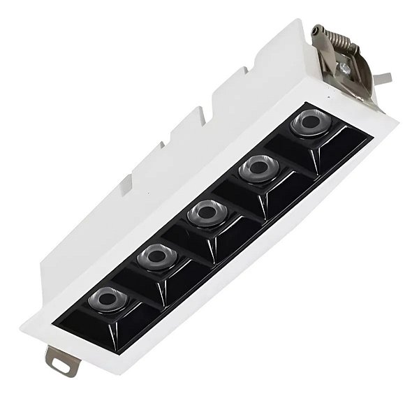 Mini Spot De Embutir Pontual 10w 800lm Branco C/ Preto 3000k