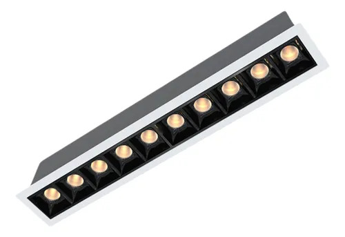 Spot De Embutir Pontual 20w 1600lm Branco C/ Preto 3000k