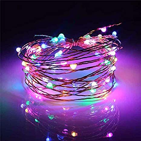 Cordão Cobre 100 LEDS Fio de Fada 10 Metros Colorido Pilha e USB